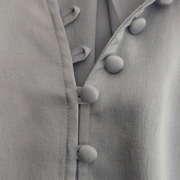 Express Slim Ruffle Covered Button Portofino Shirt in Slate Blue Size Small - Picture 4 of 8